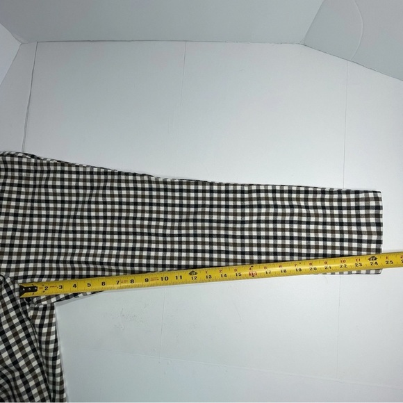 LOFT Women's Black Brown White Gingham Plaid Pants Skinny Cropped Stretch Size 8 - Picture 9 of 10